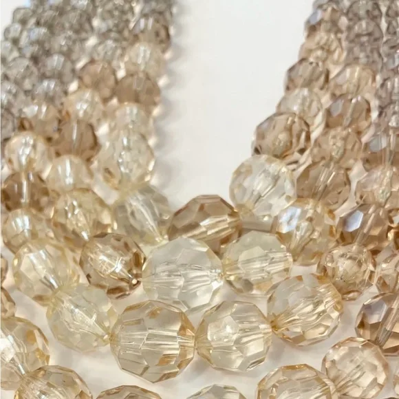 THE MOST LOVELY CHAMPAGNE COLORED FACETED BEADED NECKLACE..... SO DIVINE! - Picture 2 of 6